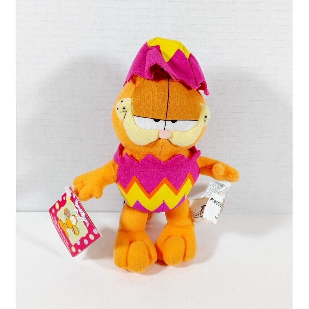 Russell Stover Garfield Plush Wearing Purple Easter Egg  8" Window Cling NEW